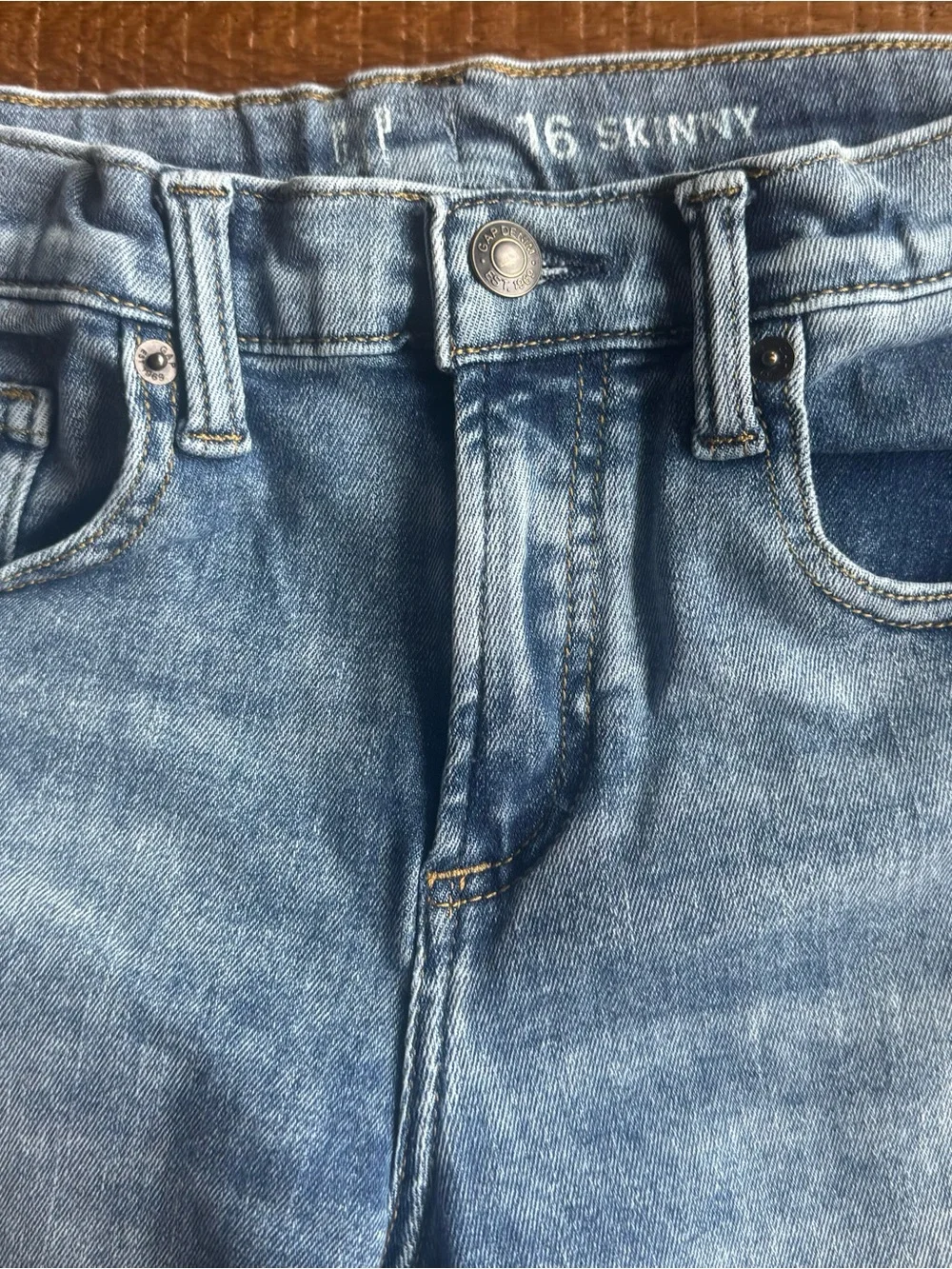 Gap Skinny Adjustable Waist Denim Jeans 16 EUC